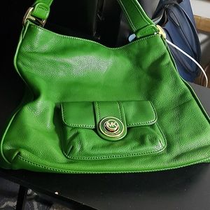 Michael Kors New Green Leather Hobo bag with dust bag .